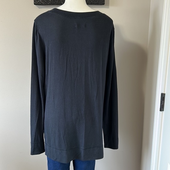 UGG Quincy Bow Tie Side Black Terry Sweatshirt Relaxed Fit  Sz L - Picture 9 of 13